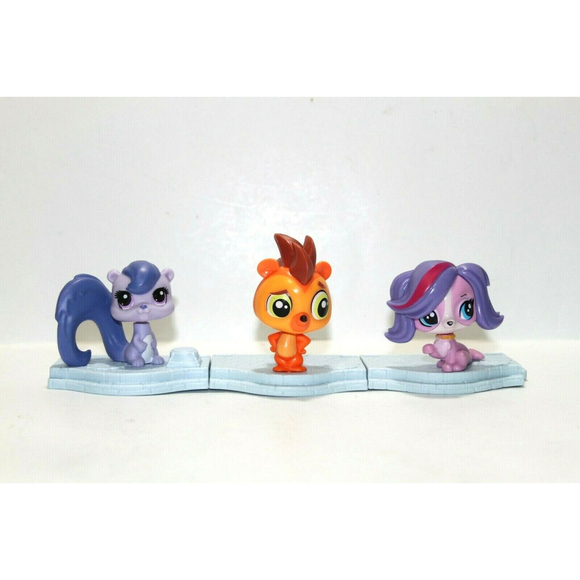 2015 Littlest Pet Shop Lot Of 3 McDonald's Happy Meal Toy Zoe Russell Carla EUC - Picture 1 of 7